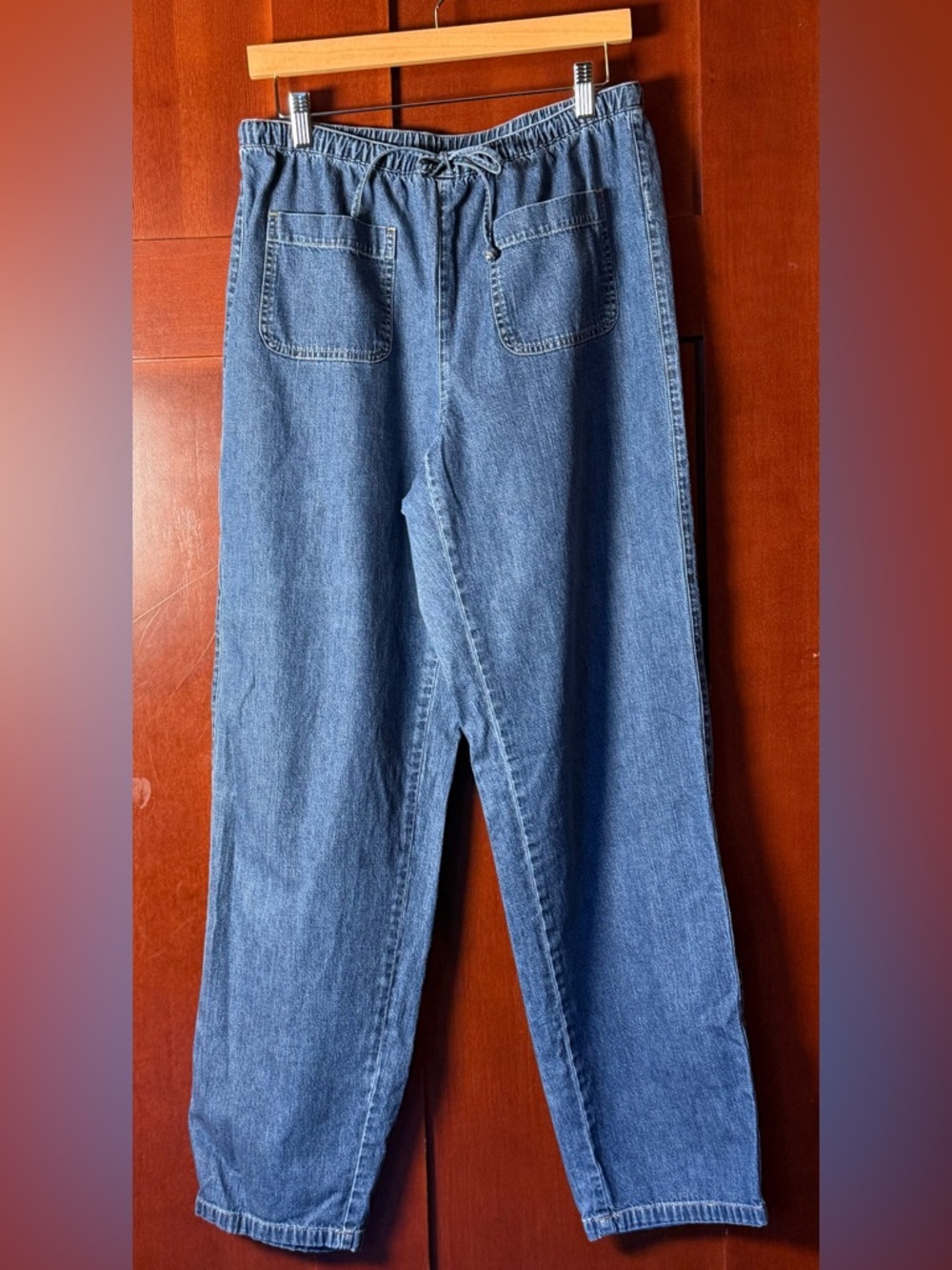 80’s-90’s Vintage Liz Claiborne Relaxed Denim Drawstring Wide Leg Jeans Size 12 - Picture 3 of 7